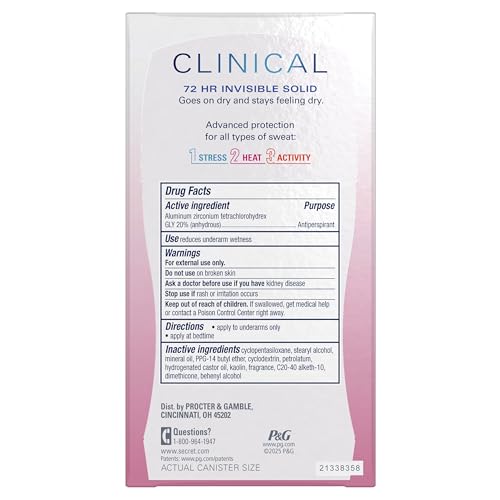 Secret Clinical Strength Antiperspirant Deodorant for Women, 3X Stress Protection, 72hr Sweat & Odor Protection, Pro-Hyaluronic Acid, Invisible Solid, Strawberry Summer Fizz Scent, 1.6 oz