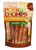 Pork Chomps Baked Pork Skin Dog Chews, 5-inch Mini Twists, Real Chicken Wrap, 12 Count