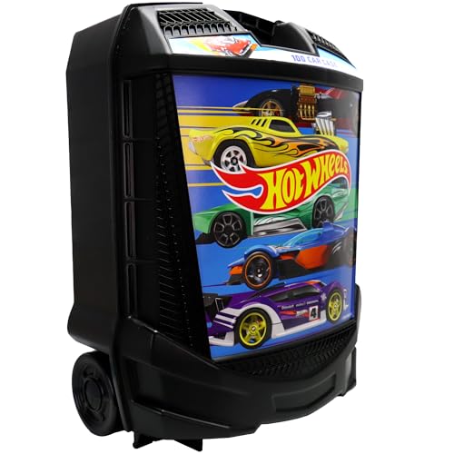 Hot Wheels 100-Car Storage Case – Large Capacity Organizer for 1:64 Die-Cast Vehicles with Handle and Latch, Durable Portable Carrying Case for Kids, Travel, and Toy Car Collectors