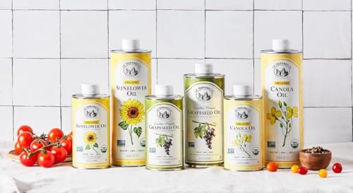 La Tourangelle, Expeller-Pressed Grapeseed Oil, High Heat Neutral Cooking Oil, Cast Iron Seasoning, Also Great for Skin, Hair, and DIY Beauty Recipes, 16.9 fl oz