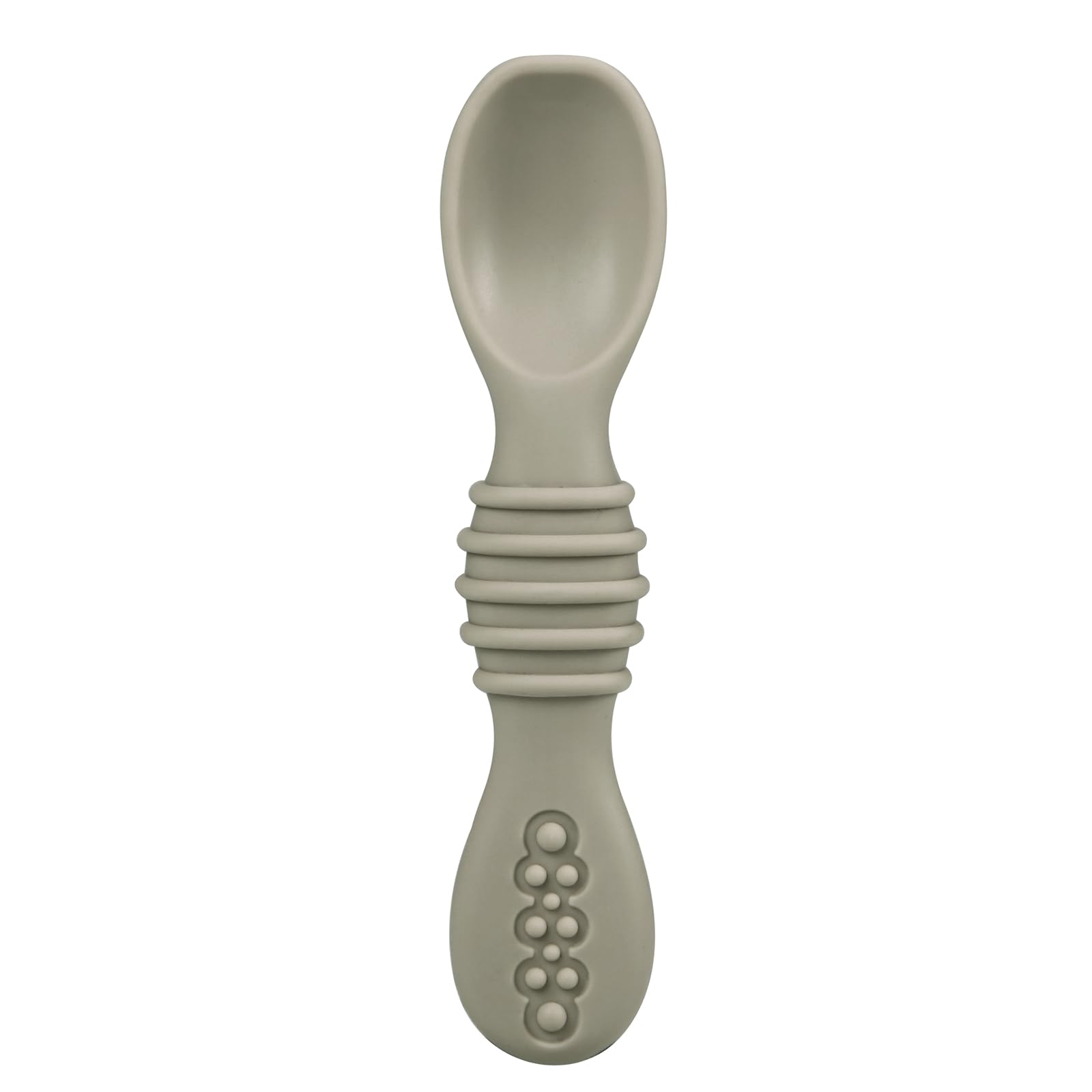 PandaEar 3 Pack Silicone Suction Baby Bowls & 3 Baby Feeding Spoons | Non-Slip Stay Put Bowls & Soft Silicone First Stage Spoons for Toddlers, BPA-Free Baby Led Weaning Set (Linen Brown Tan)