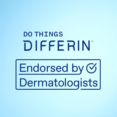 Differin Acne Treatment Gel, 30 Day Supply, Retinoid Treatment for Face with 0.1% Adapalene, Gentle Skin Care for Acne Prone Sensitive Skin, 15g Tube (Packaging May Vary)