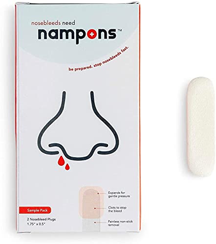 Nampons for Nosebleeds - 12 Nasal Plugs with Clotting Agent to Stop Nosebleeds Fast. Trusted by Doctors, Nurses and First Responders. Safe and Effective for Children, Adults, and Seniors