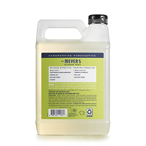 MRS. MEYER'S CLEAN DAY Liquid Dish Soap Refill, Biodegradable Formula, Lemon Verbena (48 Fl Oz (Pack of 1))