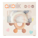 akolik Teething Toys for Babies, Baby Teethers Toy Teething Ring Silicone, Grasping Teething Toy, BPA Free Teething Nursing Accessories for 3+ Months Boy, Girl Toddlers