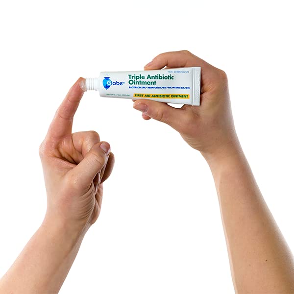 Globe Triple Antibiotic Ointment 1.0 oz (4 Pack), First Aid Ointment for Minor Scrapes, Cuts, and Burns to Help Prevent Infection, Compare to The Active Ingredients of The Leading Brand.
