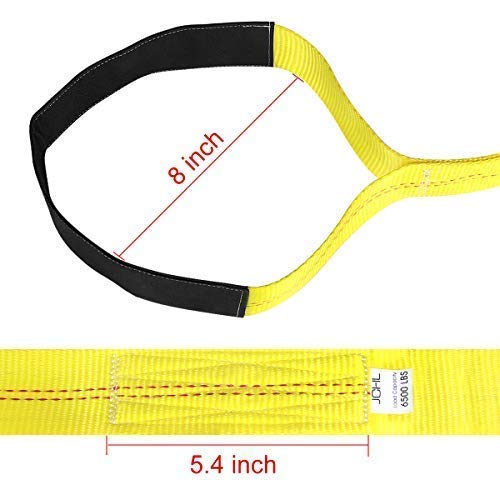 Lift Sling Straps, JCHL 6.5'X2 Heavy Duty Flat Eye Lift Sling 13,000 lbs Capacity Lifting Straps Nylon Tree Saver Recovery Strap Web Sling Winch Strap 2-Pack