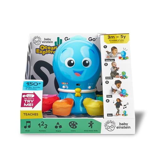 Baby Einstein Ocean Explorers Go Opus Go 4-in-1 Crawl & Chase Activity Learning Toy, Music and Lights, Ages 3 Months to 5 Years