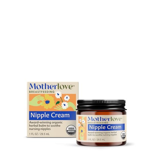 Motherlove Nipple Cream (1 oz) Organic Lanolin-Free Nipple Cream for Breastfeeding—Benefits Nursing & Pumping Moms