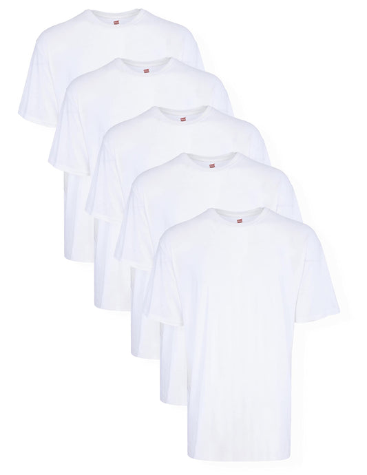 Hanes Men's Tagless ComfortSoft Crew Undershirt, White, X-Large/Tall (Pack of 5)