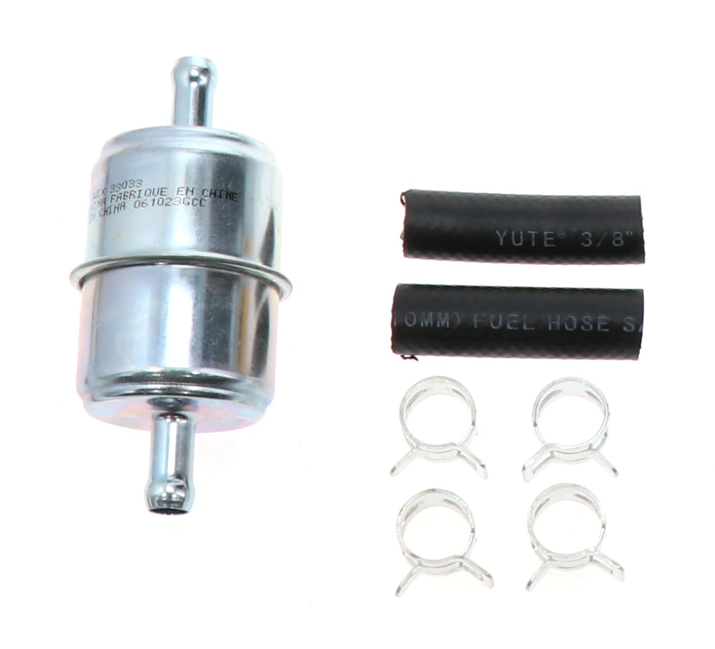 WIX 33033 Universal In-Line Fuel Filter with 3/8a Clamp-On Inlet/Outlet, Max Pressure 60-PSI