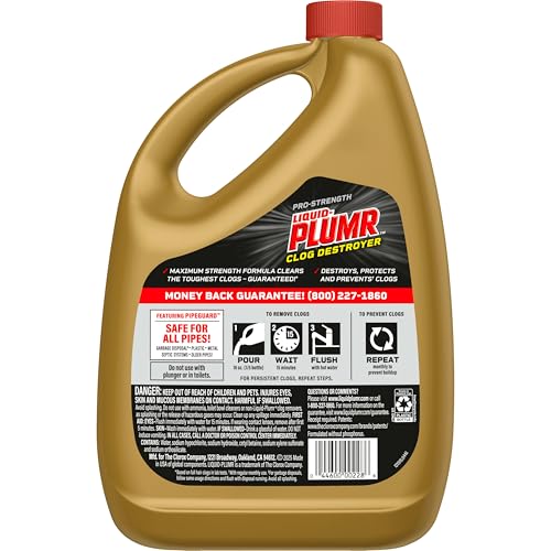 Liquid-Plumr Pro-Strength Clog Destroyer, Liquid Drain Cleaner, 80 Fluid Ounces (Package May Vary)