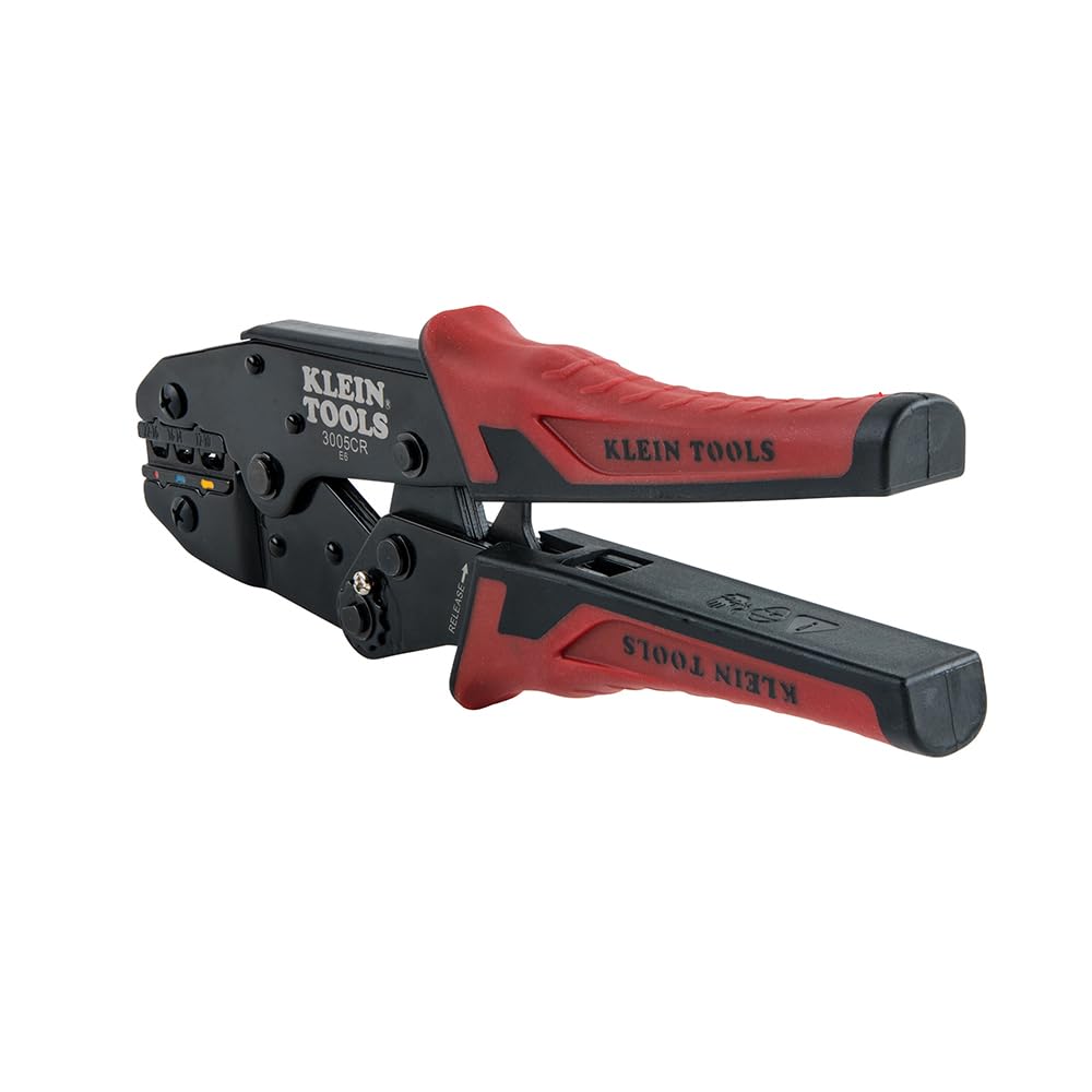 Klein Tools 3005CR Wire Crimper Tool, Ratcheting Insulated Terminal Crimper for 10 to 22 AWG Wire