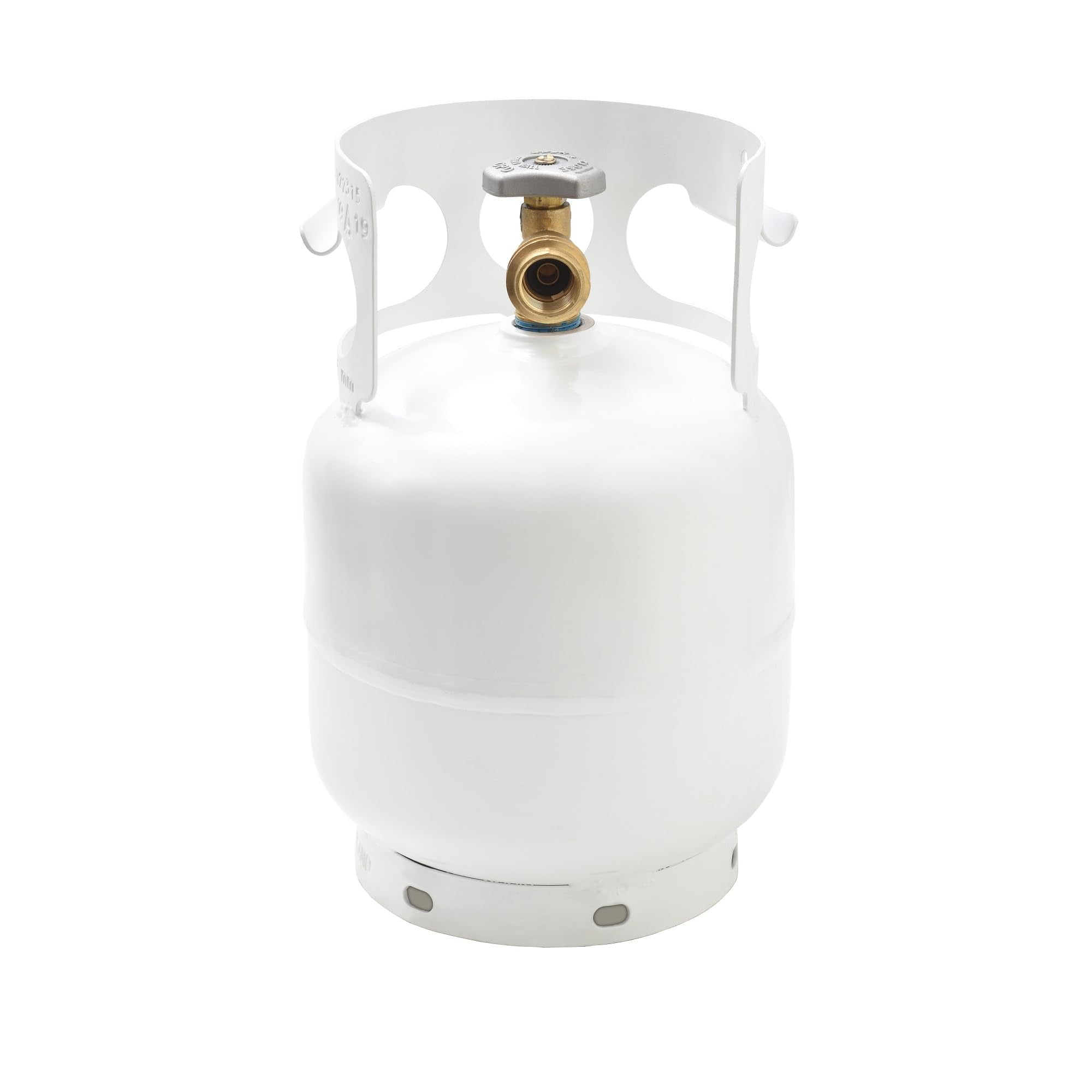 FLAME KING YSN5LB 5 Pound Propane Tank Cylinder, Great For Portable Grills, Fire Pits, Heaters And Overlanding, White