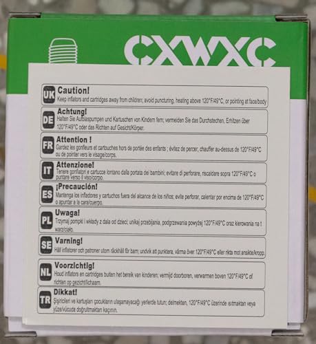16g/25g Threaded CO2 Cartridges for Bike Tires - Cartridge for CO2 Inflator with Threaded Connection, CO2 Pump for Road and Mountain Bikes