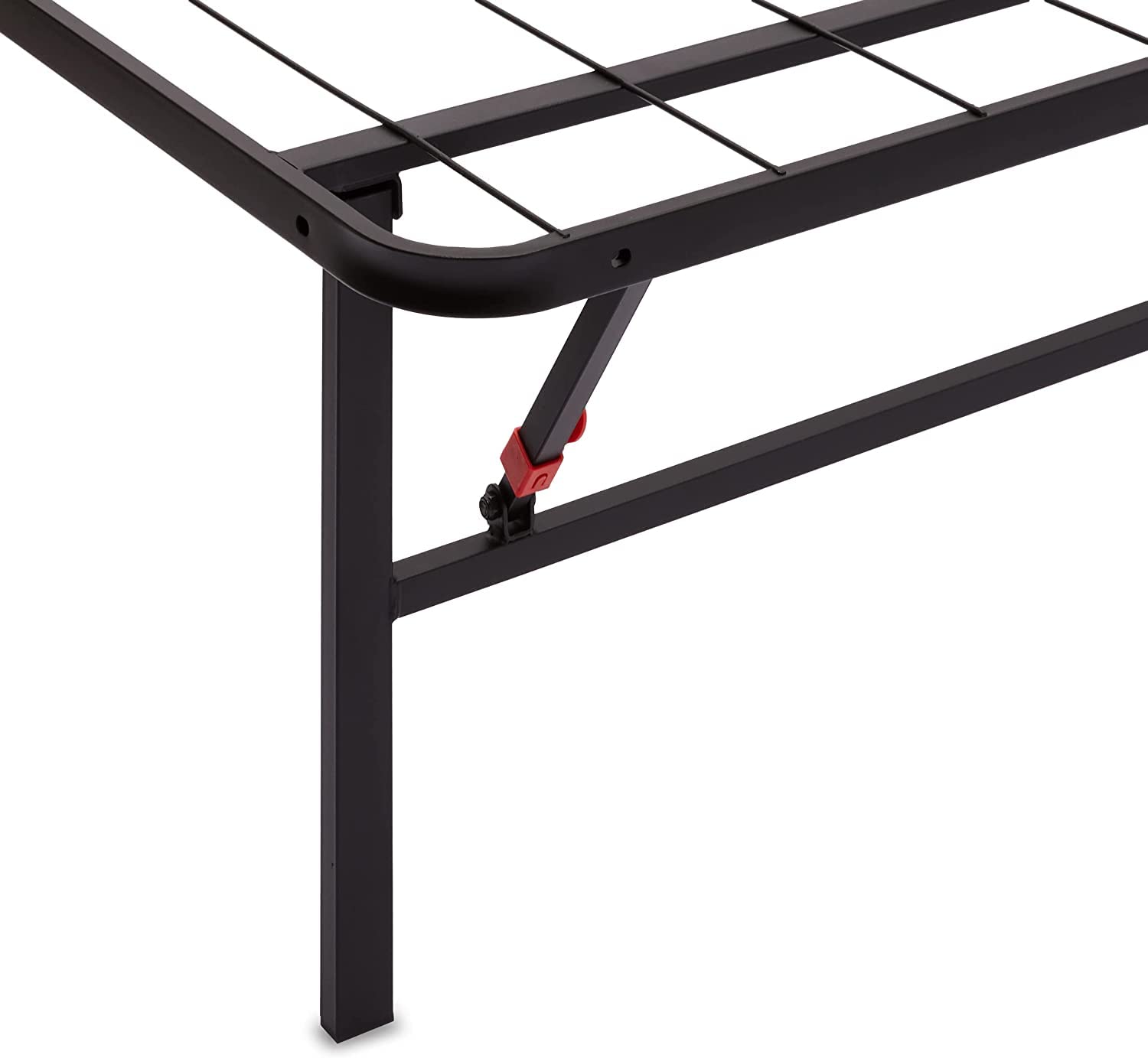 Amazon Basics Bed Frame with Storage, Foldable Metal Platform, Sturdy Steel, No Box Spring Needed, 14 inches High, Tool-Free Setup, Full Size, Black