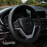 Valleycomfy Microfiber Leather Steering Wheel Cover Universal 15 inch (Black)