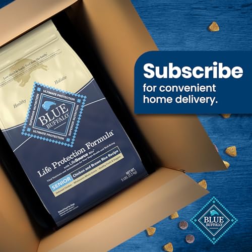 Blue Buffalo Life Protection Formula Natural Senior Dry Dog Food, Chicken and Brown Rice 5-lb Trial Size Bag