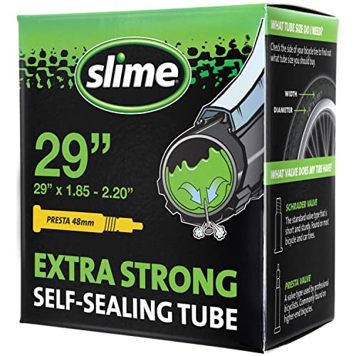 Slime 30043 Bike Inner Tube with Slime Puncture Sealant, Extra Strong, Self Sealing, Prevent and Repair, Presta Valve, 29" x 1.85-2.20"