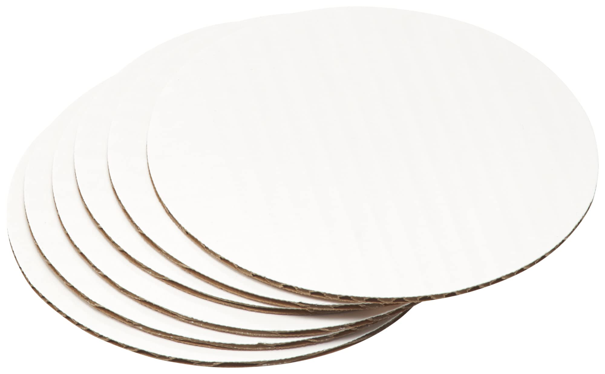 DecoPac Round Cake Board, Waxed Greaseproof finish, Sturdy Corrugated Cake Board, Pack of 6, White - 10 Inch