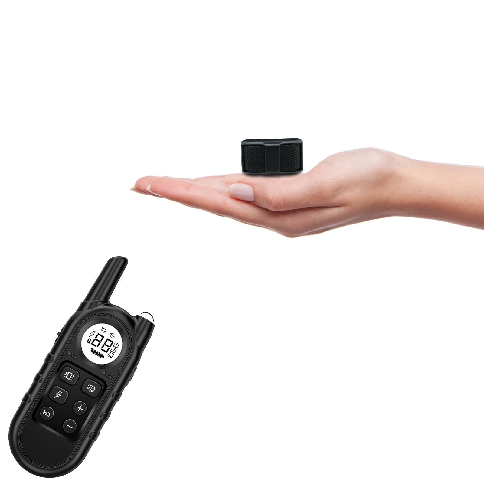 Tiniest Dog Shock Collar, Lightest Dog Training Collar with Remote for Small Dogs 5-15lbs & Medium Large Dogs/Puppies, Waterproof, Rechargeable, 1300ft Range (Orange)