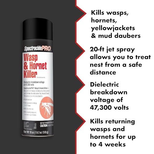 Spectracide PRO Wasp & Hornet Killer (Aerosol)(18 oz), Pack of 1, White Can