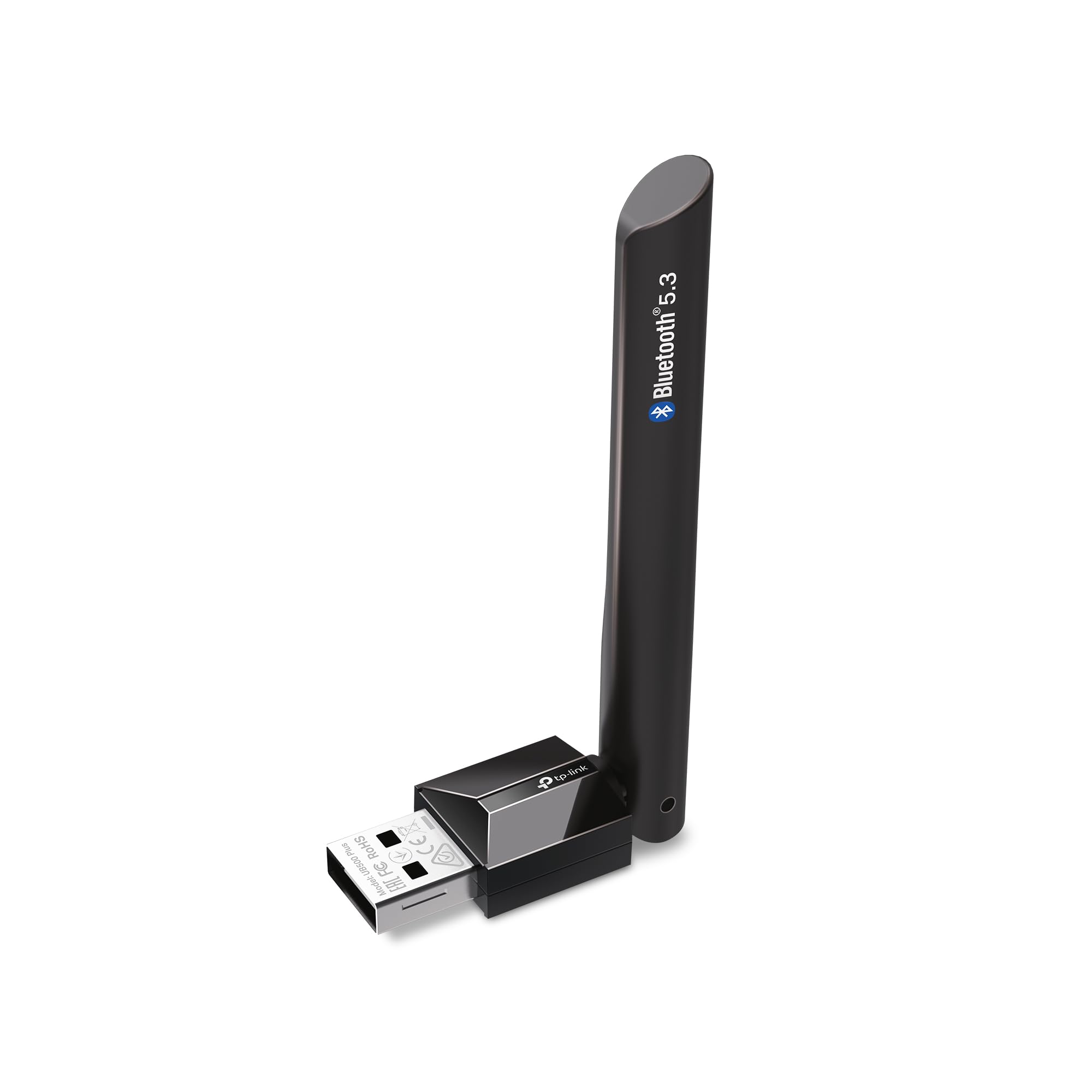 TP-Link USB-Bluetooth-Adapter für PC, Bluetooth 5.3 Langstrecken-Empfänger, Plug-and-Play, verstellbare Antenne, unterstützt Windows 11/10/8.1/7 für Desktop, Laptop, PS5/PS4/Xbox Controller (UB500 Plus)
