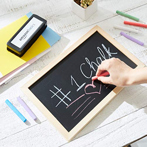 Amazon Basics Dustless Chalk with Eraser, 24 Count (Pack of 1), Assorted