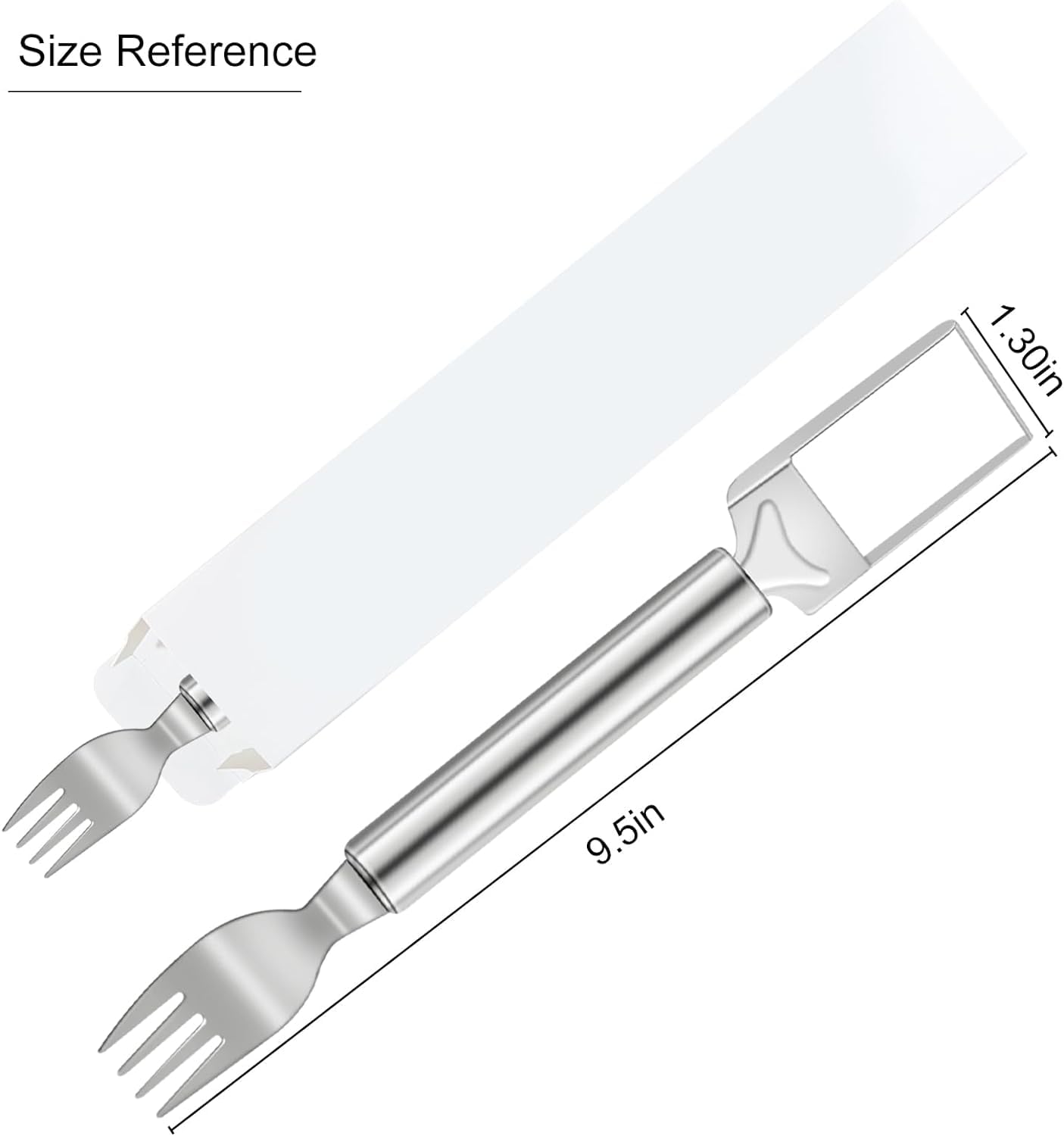 2Pcs Watermelon Cutter Slicer Tool, Stainless Steel 2-in-1 Watermelon Fork Slicer, Portable Watermelon Fork Watermelon Cutter Slicer Tool Fruit Forks Slicer for Home Party Camping Kitchen (2, Silver)