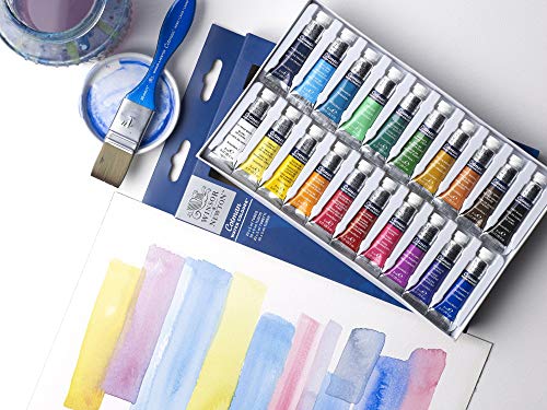 Winsor & Newton Cotman Watercolor Paint Set, Sketchers' Pocket Set, 12 Half Pan w/ Brush