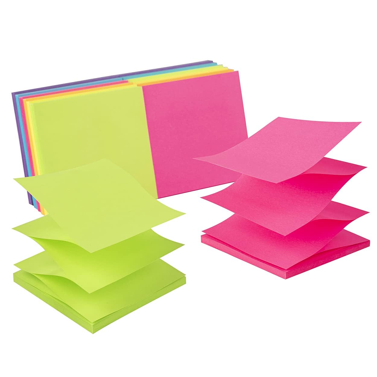 (12 Pack) Pop-up Sticky Notes 3x3 in,Bright Colors Super Sticking Power Memo Pads, 6 Colors, Strong Adhesive