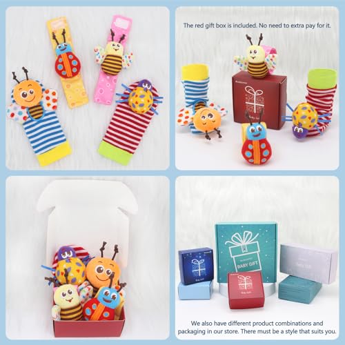 Bloobloomax Baby Rattles Toys for 0-12 Month, Infant Girl Boy Toys for Babies 3-6 Months, Newborn Hand & Foot Toys for 0 to 9 Months, Baby Shower Gifts Set with Wrist Rattle Socks