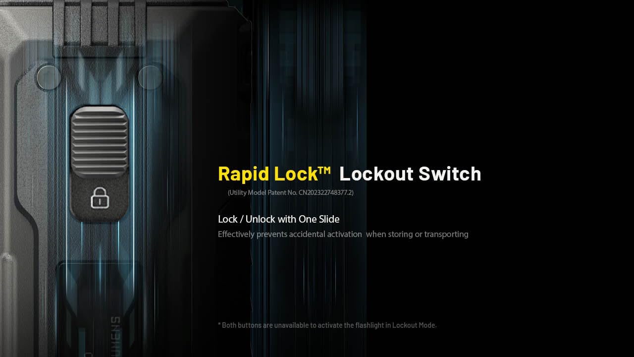 Nitecore EDC37 8000 Lumens Flat Shape Flashlight, USB-C Fast Charging with Digital OLED Display and Safety Lock Sticker