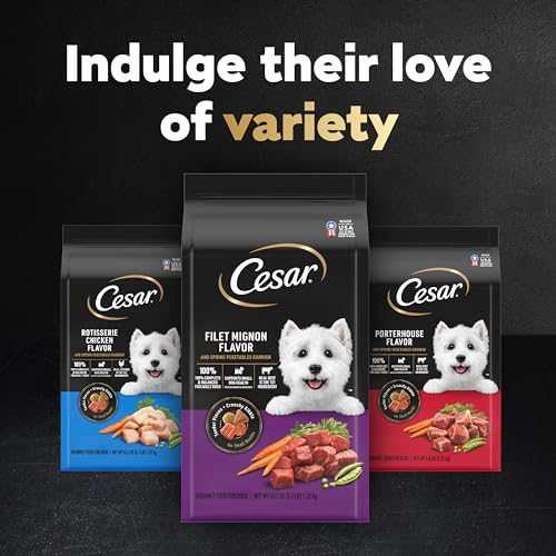 Cesar Small Breed Dry Dog Food Filet Mignon Flavor and Spring Vegetables Garnish, 12 lb. Bag