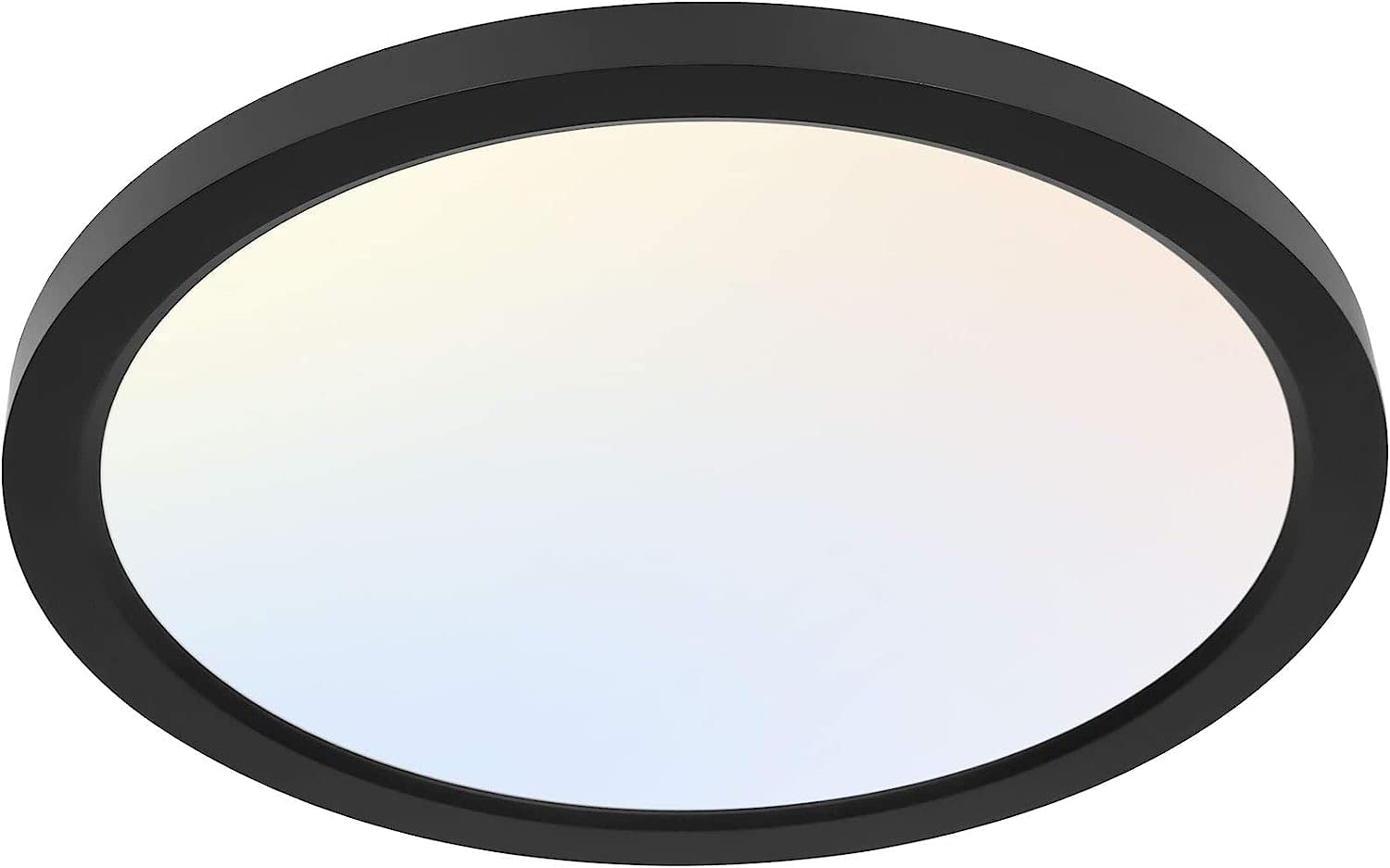 hykolity 12 Zoll Wählbare CCT LED Runde Flachbildleuchte, 24W 3000K/4000K/5000K, Edge-Lit Deckenleuchte für Küche, Schlafzimmer, Waschküche und Abstellraum, Schwarz