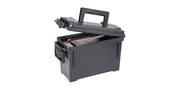 Plano Field Ammo Box .30 Caliber, Black, Lockable Ammunition Storage Box with Heavy-Duty Carry Handle, Small Plastic Ammo Crate, Water-Resistant Protection, Holds 6-8 Boxes of Ammo