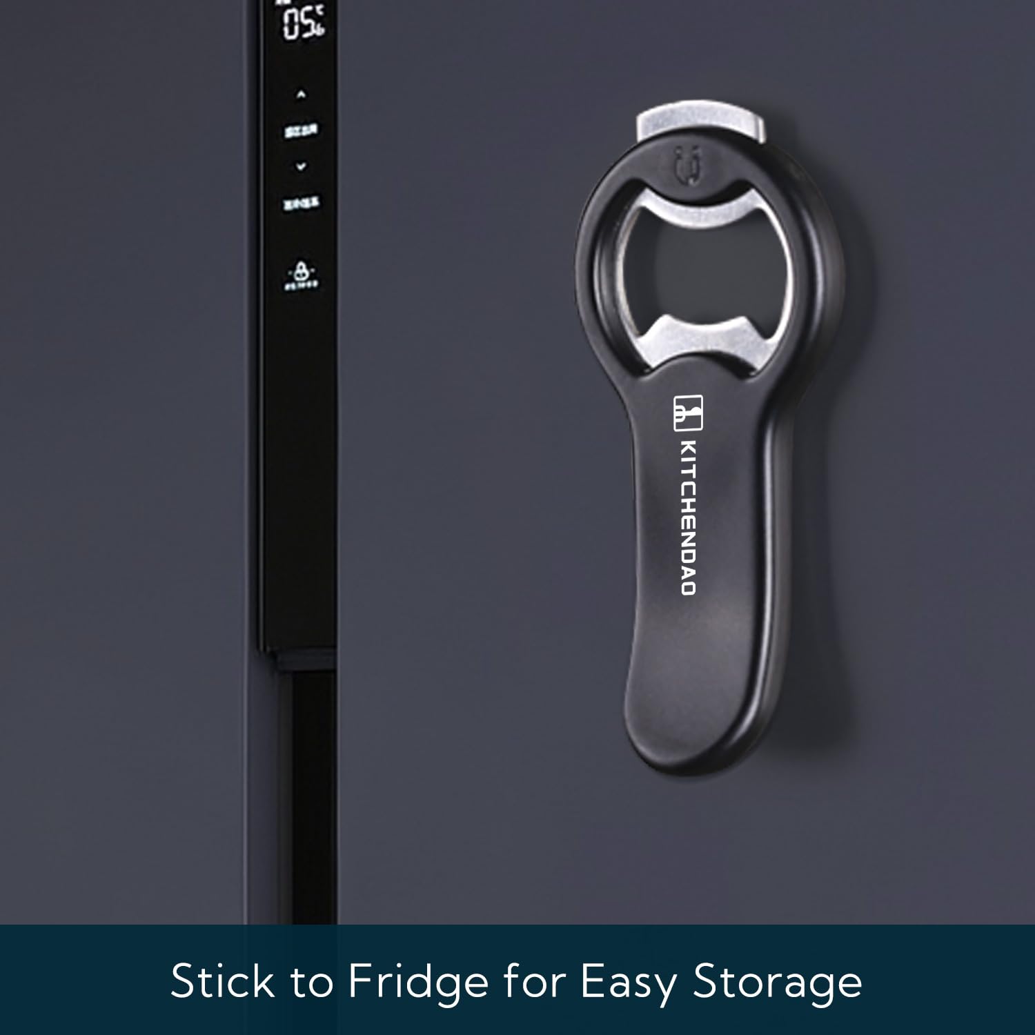 KITCHENDAO 2 in 1 Magnetic Beer Bottle Opener for Fridge and RV with Cap Catcher - Pop Can Soda Can Opener, Stick to Refrigerator for Easy Storage with Magnet, Gift for Men Husband Father