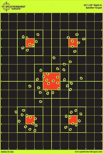 10er-Pack – 12x18a Einschießen-Splatterburst-Zielscheibe – Sofort nach dem Einschlag werden Ihre Treffer leuchtend fluoreszierend gelb