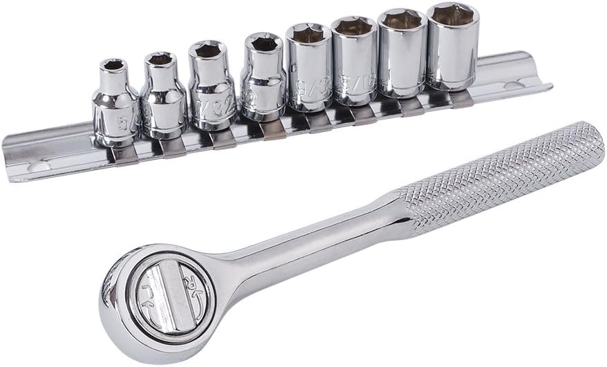 Amazon Basics 65 Piece Home Basic Repair Tool Kit Set With Bag, Silver, Black