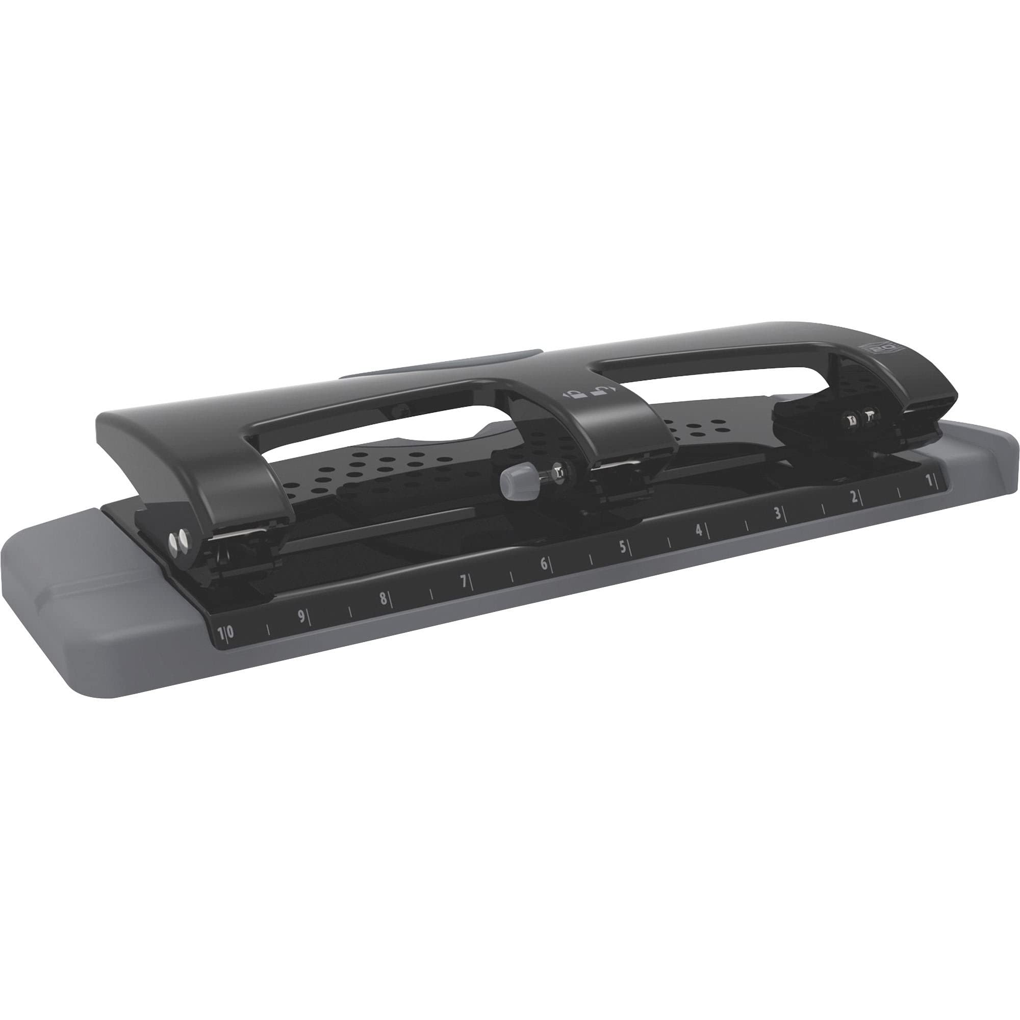 Swingline 3 Hole Punch, 20 Sheet Capacity Three Hole Puncher 3 Ring, Paper Punch, SmartTouch Low Effort, Black & Silver (74133)