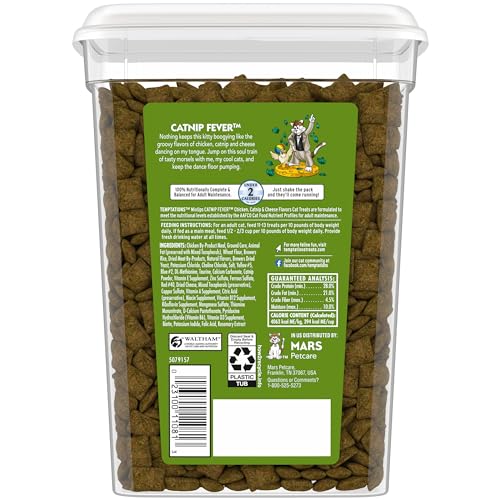 Temptations MixUps Catnip Fever Flavor Crunchy and Soft Cat Treats, 16 oz. Tub