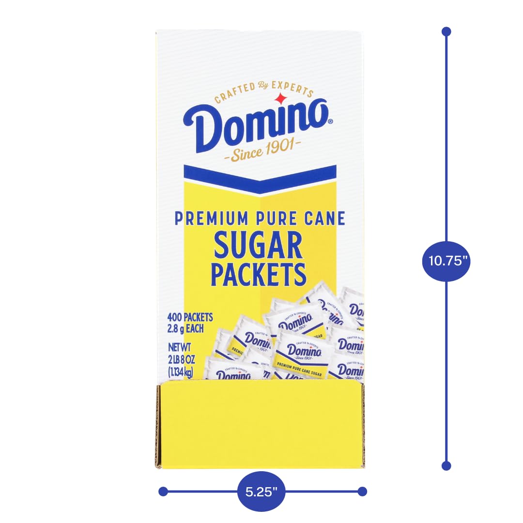 Domino® Sugar Packets, 400 Sugar Packets (2.8 g each) in Dispenser Box