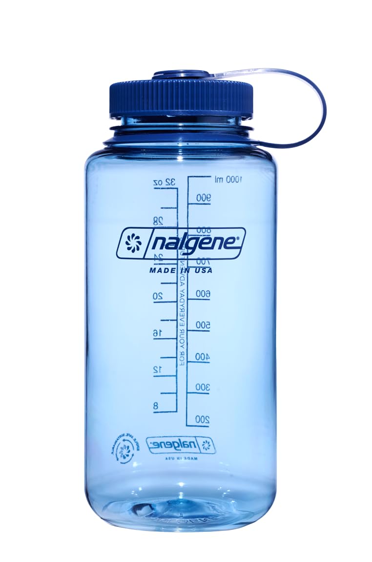 Nalgene Sustain Tritan BPA-Free Water Bottle Made with Material Derived from 50% Plastic Waste, 32 OZ, Wide Mouth, Aubergine