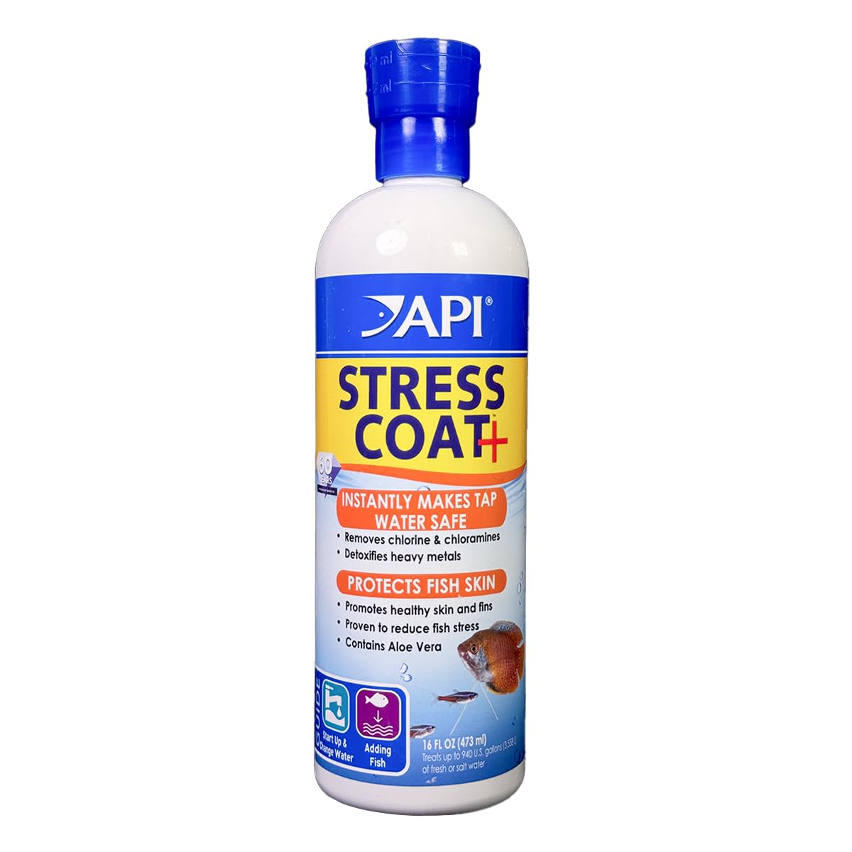API STRESS COAT Aquarium Water Conditioner 16-Ounce Bottle