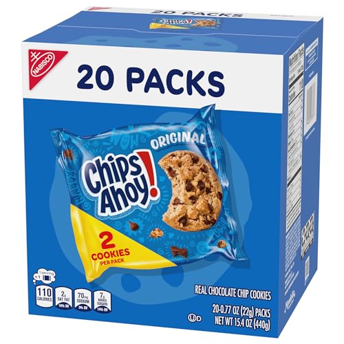 CHIPS AHOY! Original Chocolate Chip Cookies, 20 Snack Packs (2 Cookies Per Pack)