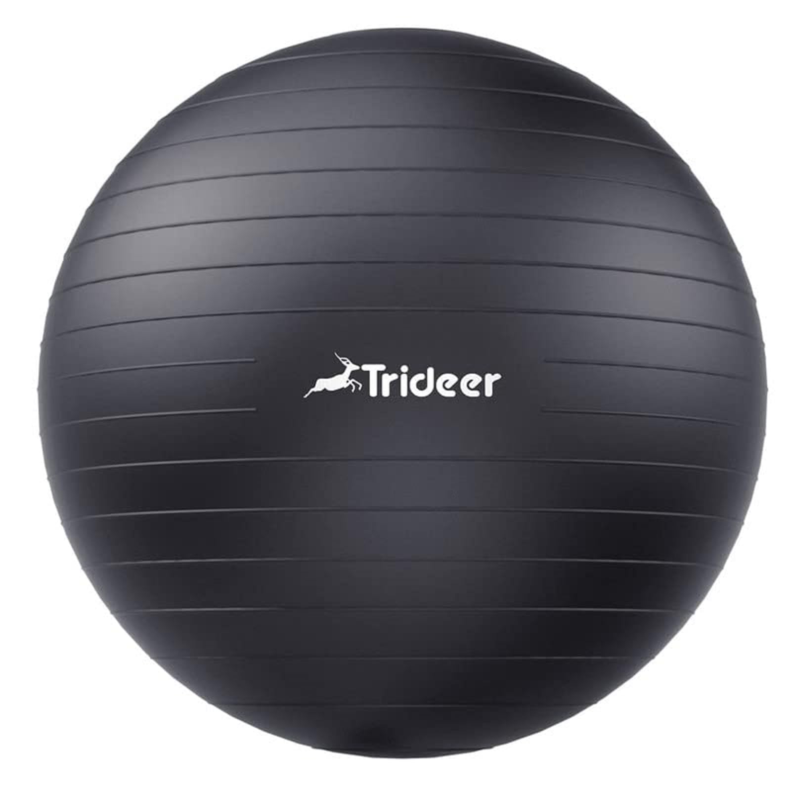 Trideer Extra Thick Yoga Ball Exercise Ball, 5 Sizes Ball Chair, Heavy Duty Swiss Ball for Balance, Stability, Pregnancy and Physical Therapy, Quick Pump Included (Black, M(19-22ines/48-55cm))