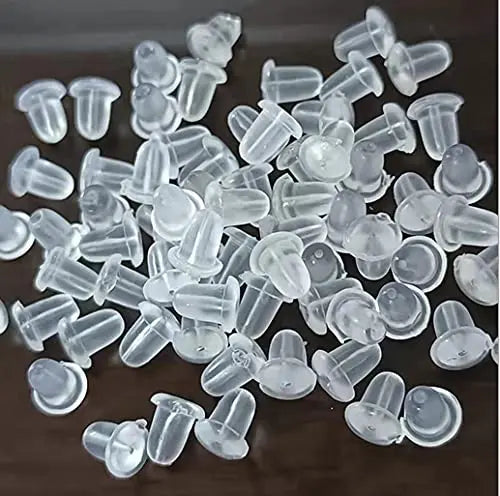 Plastic Earrings,Clear Earrings Clear Post Earring Posts and Backs Silicone Stud 100 Pairs Back Blank Pins Stud…