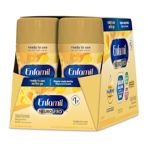 Enfamil NeuroPro Baby Formula, MFGM* 5-Year Benefit, Expert-Recommended Brain-Building Omega-3 DHA, Exclusive Immune Supporting HuMO6 Blend, Ready-to-Feed Infant Formula, Liquid, 8 Fl Oz, 24 Bottles