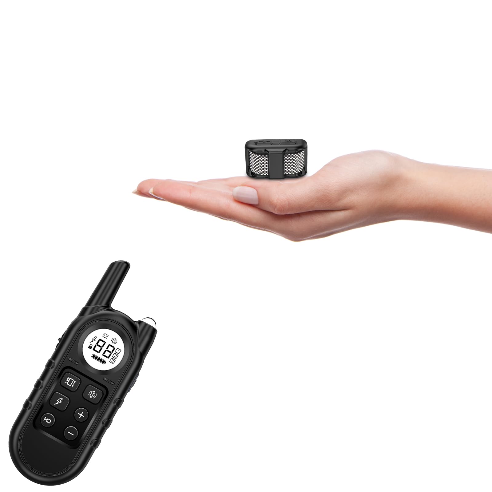 Tiniest Dog Shock Collar, Lightest Dog Training Collar with Remote for Small Dogs 5-15lbs & Medium Large Dogs/Puppies, Waterproof, Rechargeable, 1300ft Range (Orange)