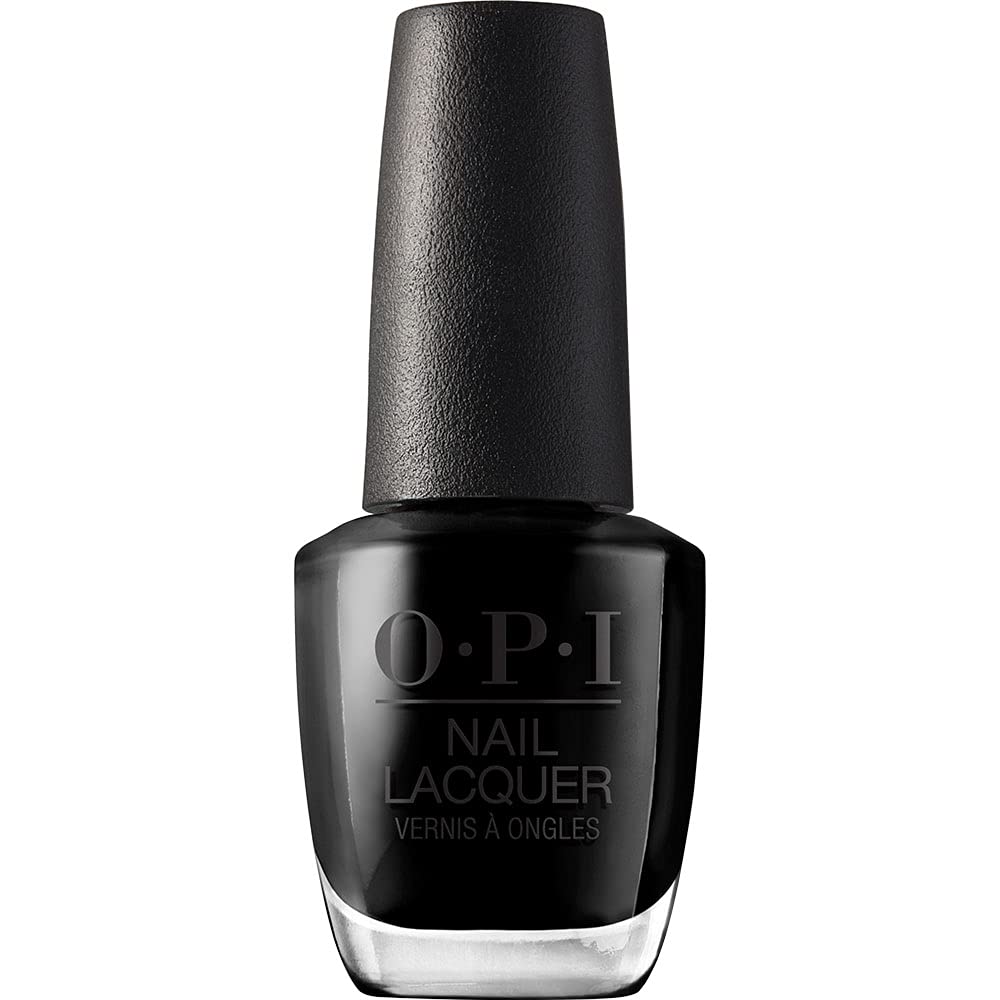 OPI Nagellack, deckender & lebendiger Creme-Finish schwarzer Nagellack, bis zu 7 Tage Halt, splitterfest & schnelltrocknend, Black Onyx, 15 ml